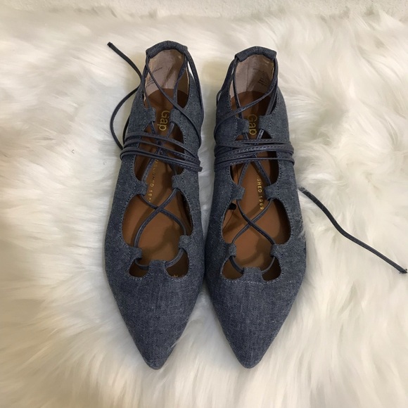 GAP Shoes - New Gap Denim Blue Lace Up Flats sz 6